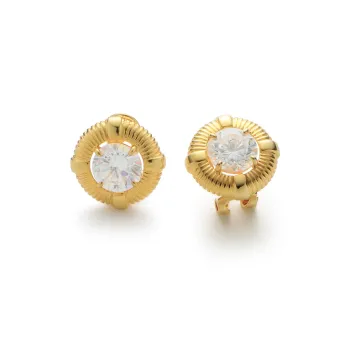 RSNY Gold Plated Copper Stud Earrings Women's