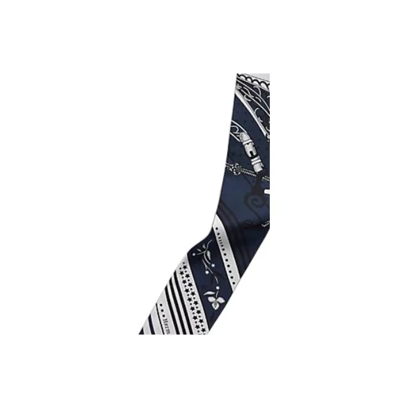 HERMES Mulberry Silk Silk Scarves Women's Marine Blue-1