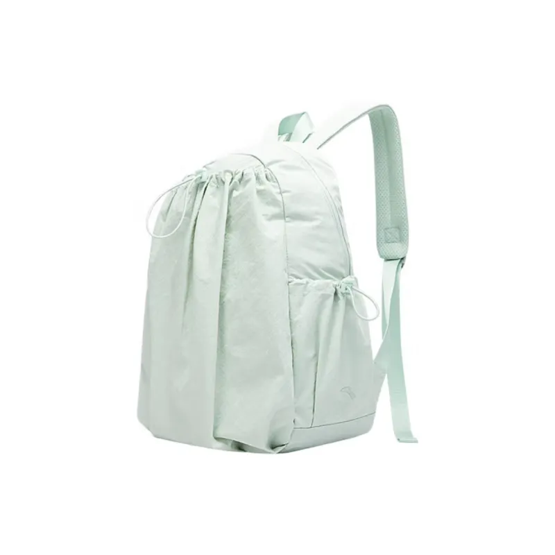 Anta Washable Fabric Patchwork With PU Backpack Medium Size Unisex Mint-1