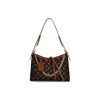 Meow In The Grass Synthetic Leather Shoulder Bag Regular Women's Coffee