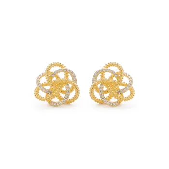 RSNY Gold Plated Copper Stud Earrings Women's