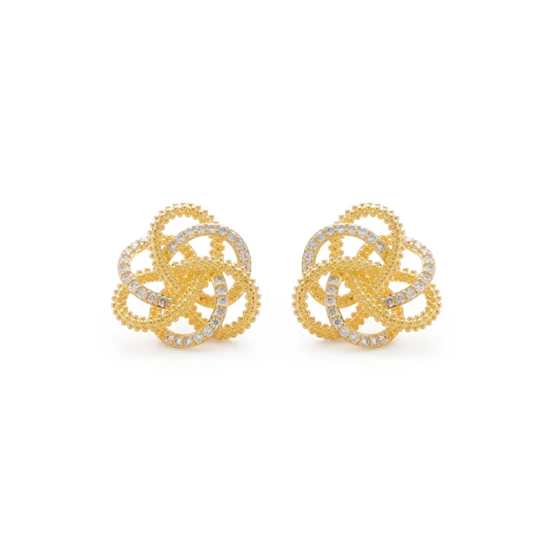 RSNY Gold Plated Copper Stud Earrings Women's-0