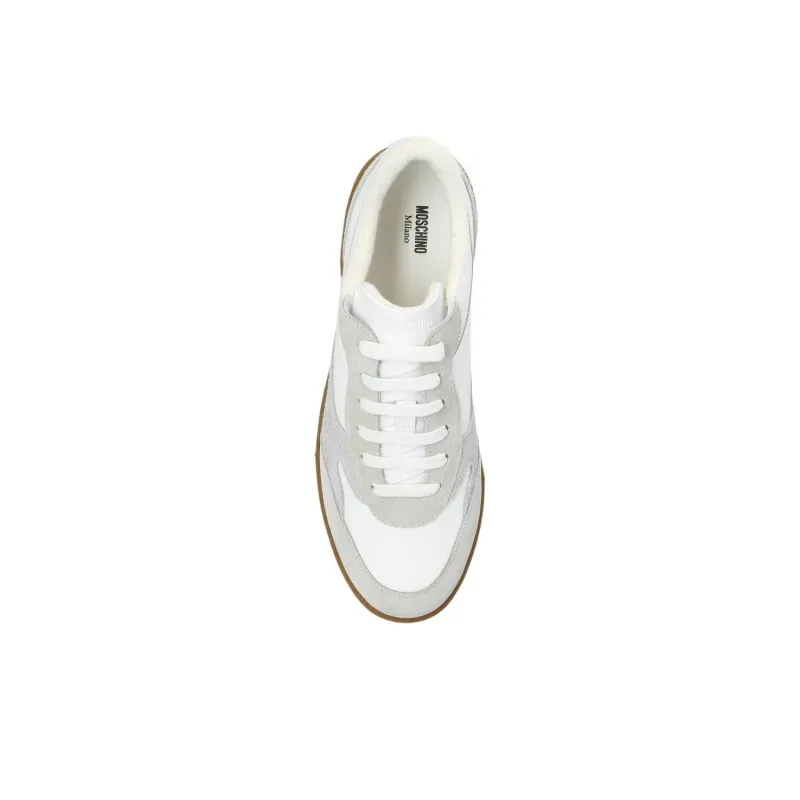 MOSCHINO Logo Embossed Lace Up Sneakers-3