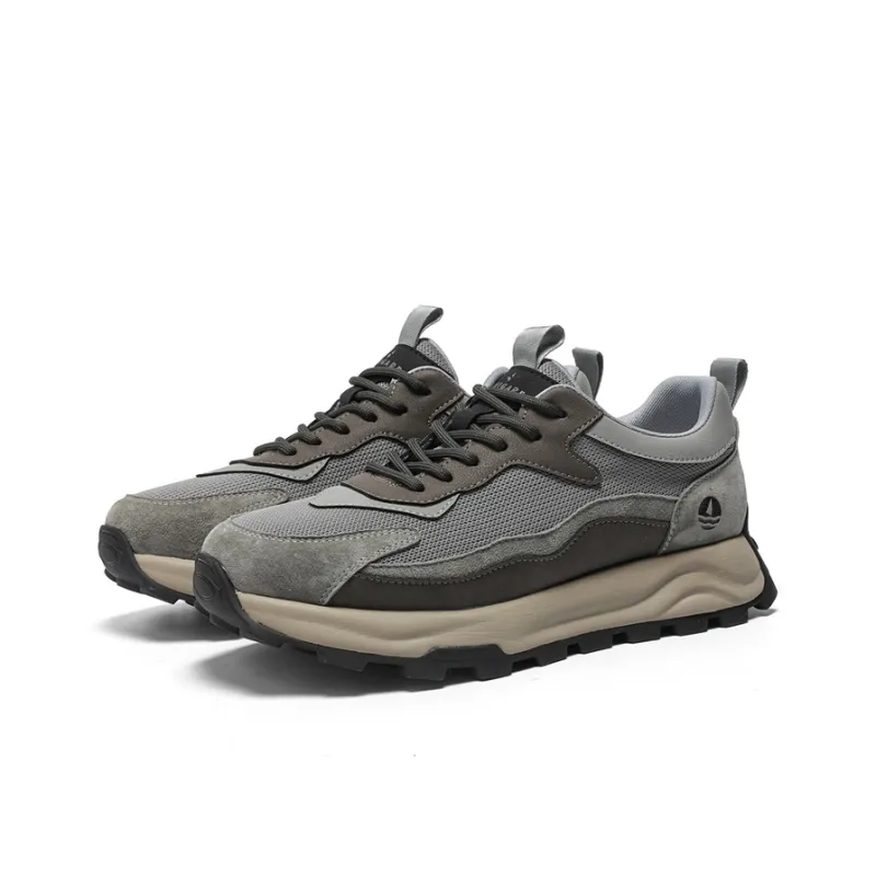 NAVIGARE Small Sailboats Height Increasing Low Top Casual Shoes Men's Gray-2