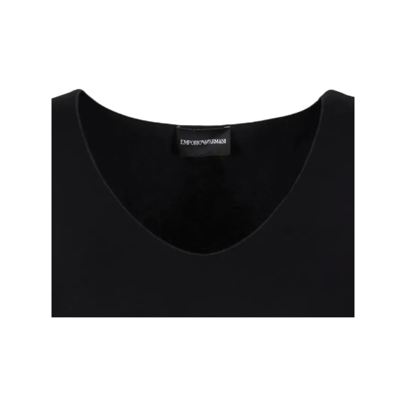 EMPORIO ARMANI Viscose Stretch Jersey V neck Jumper With Three quarter Length Sleeves-4