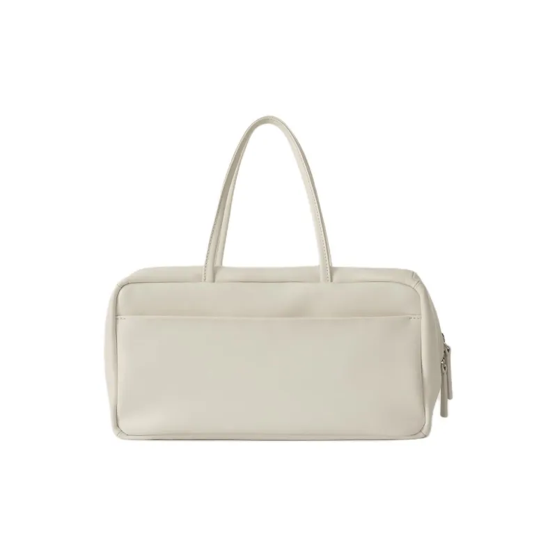 NOTHING WRITTEN Lambskin Tote Bag, Shopping Bag, Handbag Women's White-0