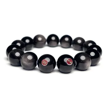 MOUNTAINS AND MANS Obsidian New Chinese Style Good Luck Beaded Bracelet Men's