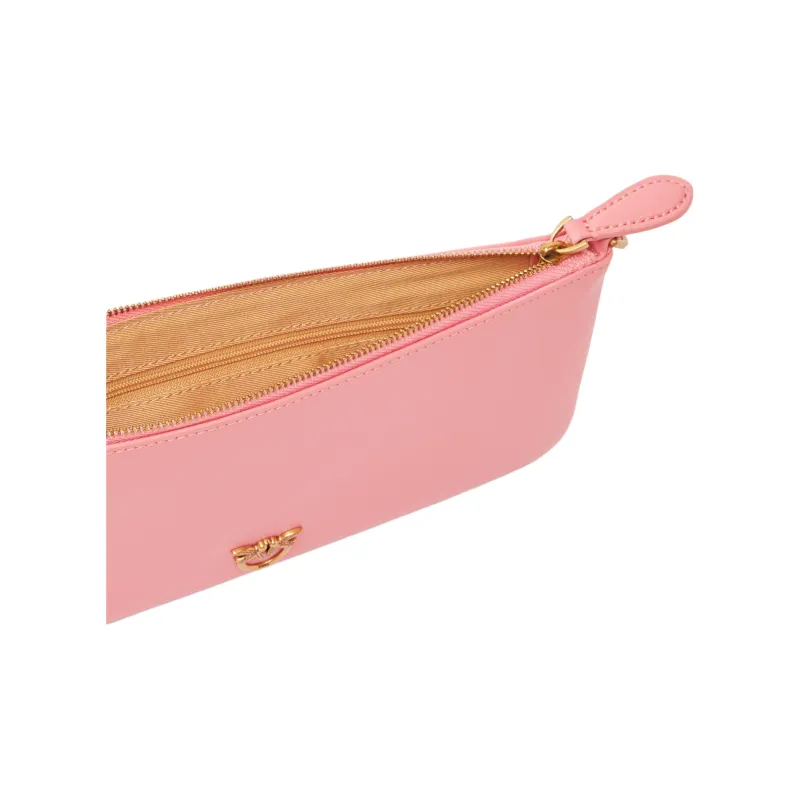PINKO Goatskin Bonded Polyurethane One Shoulder Crossbody Clutches Women's Pink-2