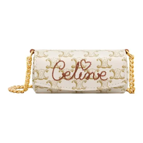 celine Camarat Cow Leather Lipstick Box Shoulder Bag Crossbody Bag Mini Women's White