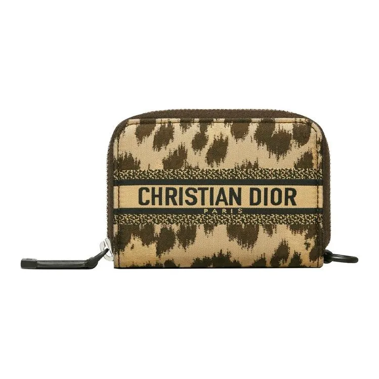 DIOR Travel Technical Fabric Clutch Coin Purse Card Holder Women's Beige-0