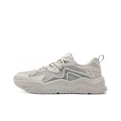 361° Cushioning, Slip Resistant, And Abrasion Resistant Low Top Chunky Sneakers Women's Gray