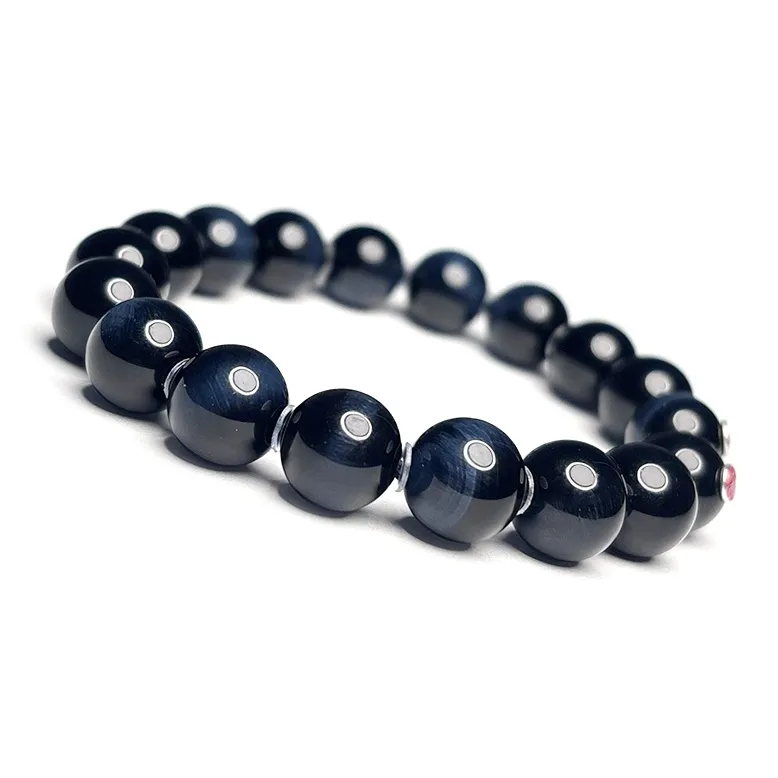 MOUNTAINS AND MANS Tiger's Eye Stone New Chinese Style Good Luck Beaded Bracelet Unisex-2