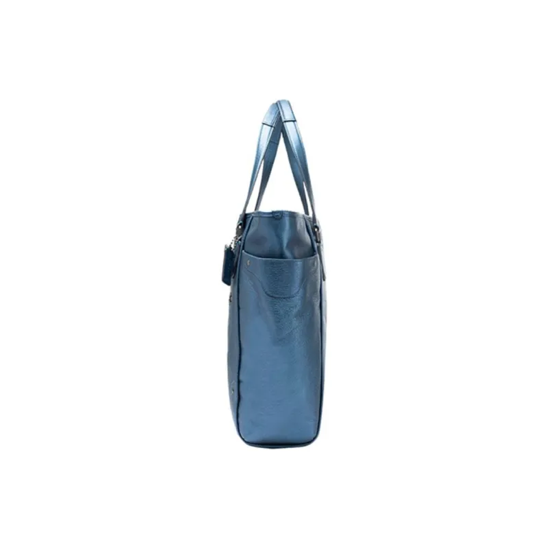 COACH Mickie Leather Dumpling Bag Handbag Large Size Women's Sky Blue-2