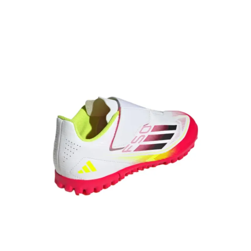 Adidas Anti Slip Wear Resistant Low Top Kids' Soccer Shoes White/Black/Bright Yellow Fluorescent Kids'-3