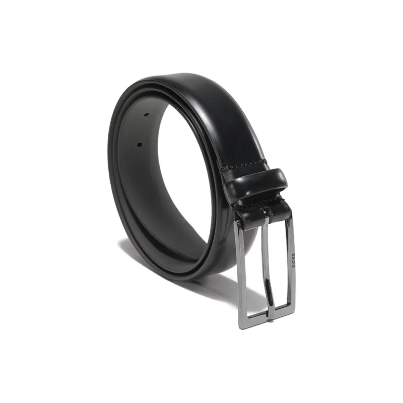 HUGO BOSS Cow Leather Belts Men's Black 3cm-1