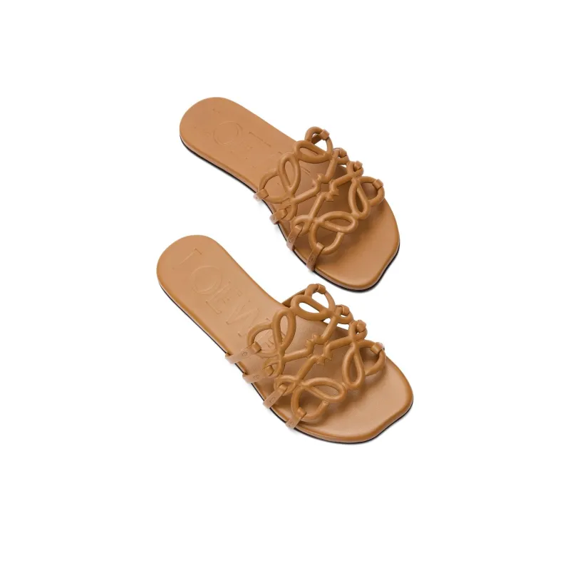 LOEWE Petal Slide Slippers Women's Brown-3