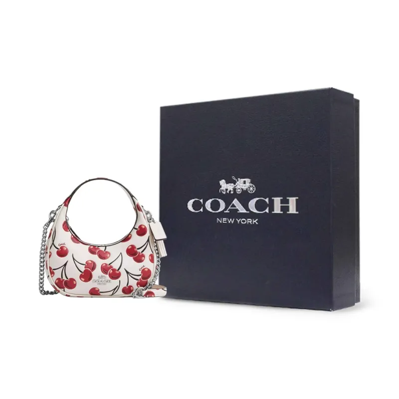 COACH CARMEN Leather Shoulder Bag Crossbody Bag Handbag Mini Women's Chalk-6