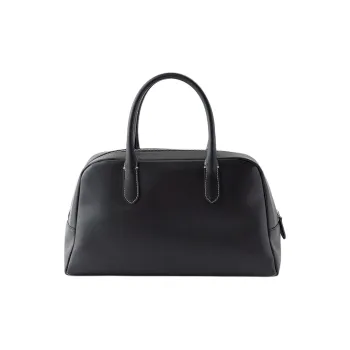 NOTHING WRITTEN Cow Leather Golf Bag Boston Bag Handbag Women's Black