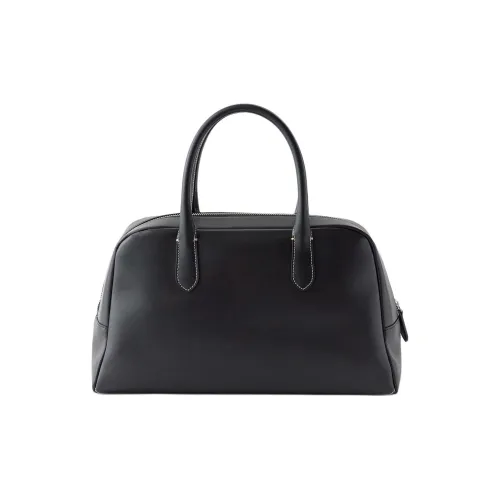 NOTHING WRITTEN Cow Leather Golf Bag Boston Bag Handbag Women's Black