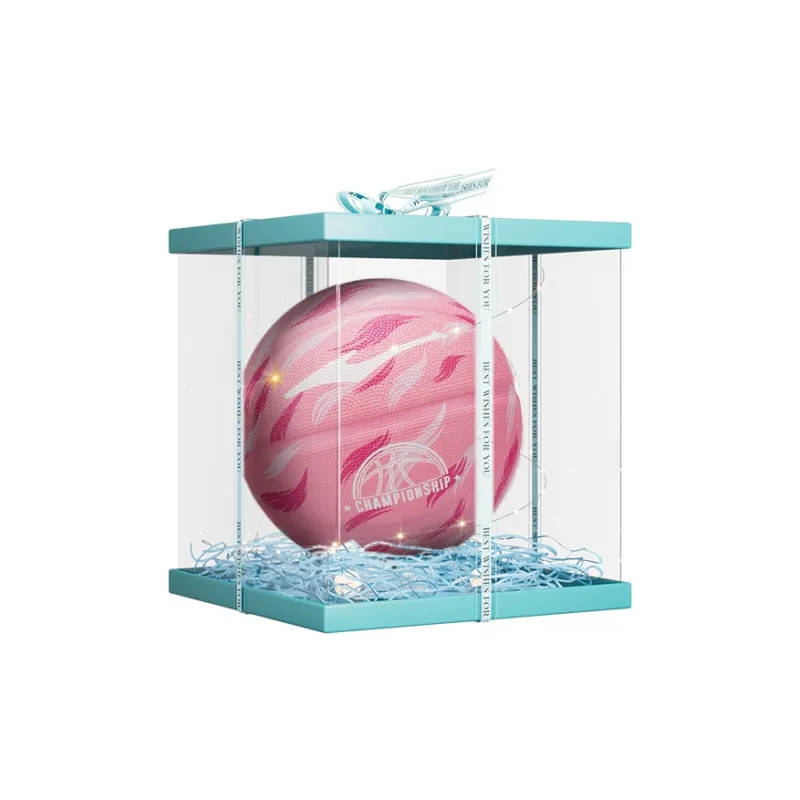 Erke Feather Light Collection Rubber Basketball Pink Size 7 Ball No. 5 Ball Training Match Unisex-7