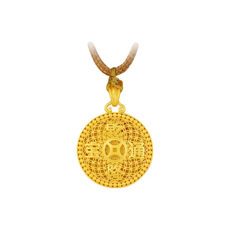 I Do S925 Silver Necklace Ba Bao Luo Pan Fortune And Wealth Auspicious And Smooth Fortune And Wealth Women's-3