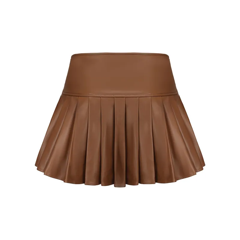 NANA JACQUELINE Casual Short Skirts Women's Light Coffee-1