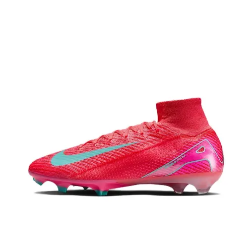 Nike Mercurial Superfly 10 Elite FG Rubber Long Studs Anti Slip Wear Resistant Soccer Shoes Unisex Red
