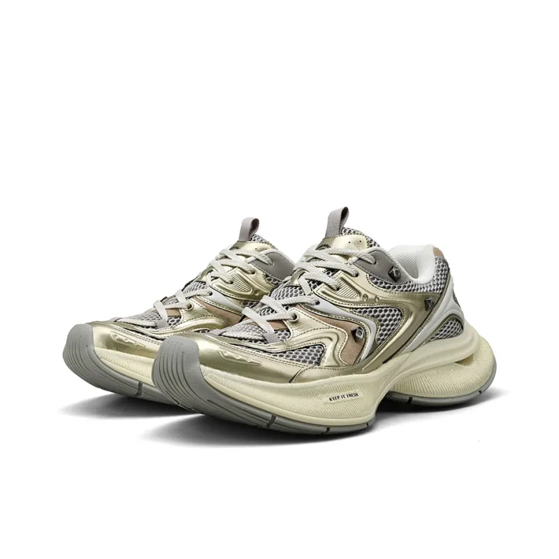 HeeDimensional Low Top Chunky Sneakers Unisex Champagne-1