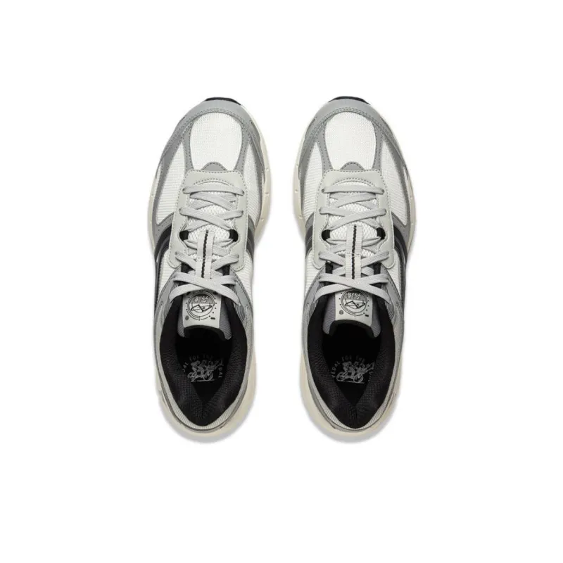 LiNing Pentium P1000 Cushioning Anti Slip And Wear Resistant Low Top Running Shoes Men's Gray White-3