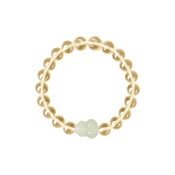 BYTHERE Hetian Jade Bracelets Pale Greenish White Jade Unisex