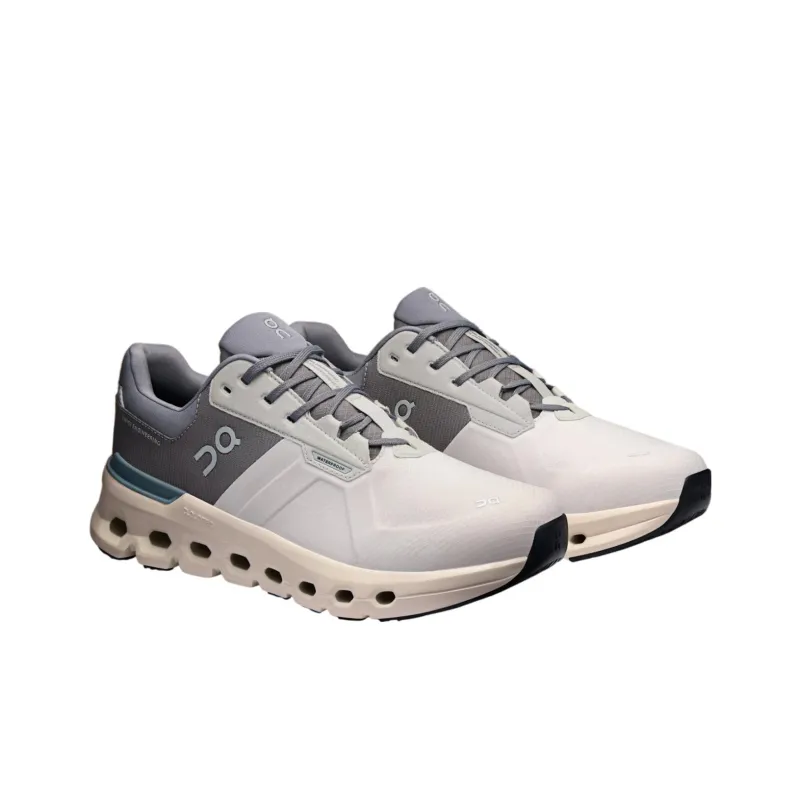 On Cloudrunner 2 Anti Slip Wear Resistant Low Top Running Shoes Men's White Gray-2