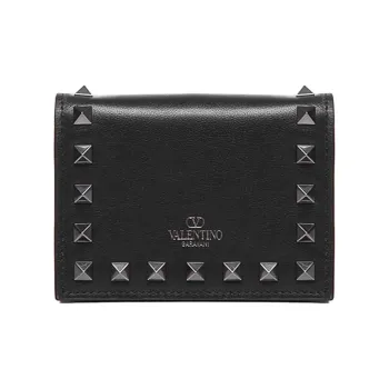 Valentino Cow Leather Wallet Women's Black