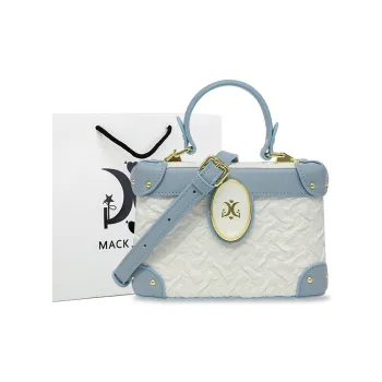 MACK JODAER Microfiber Synthetic Leather Shoulder Bag Crossbody Bag Medium Size Women's Light Blue