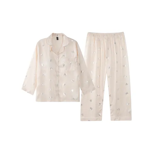 XIAFENYAN Pajama Set Women's Apricot
