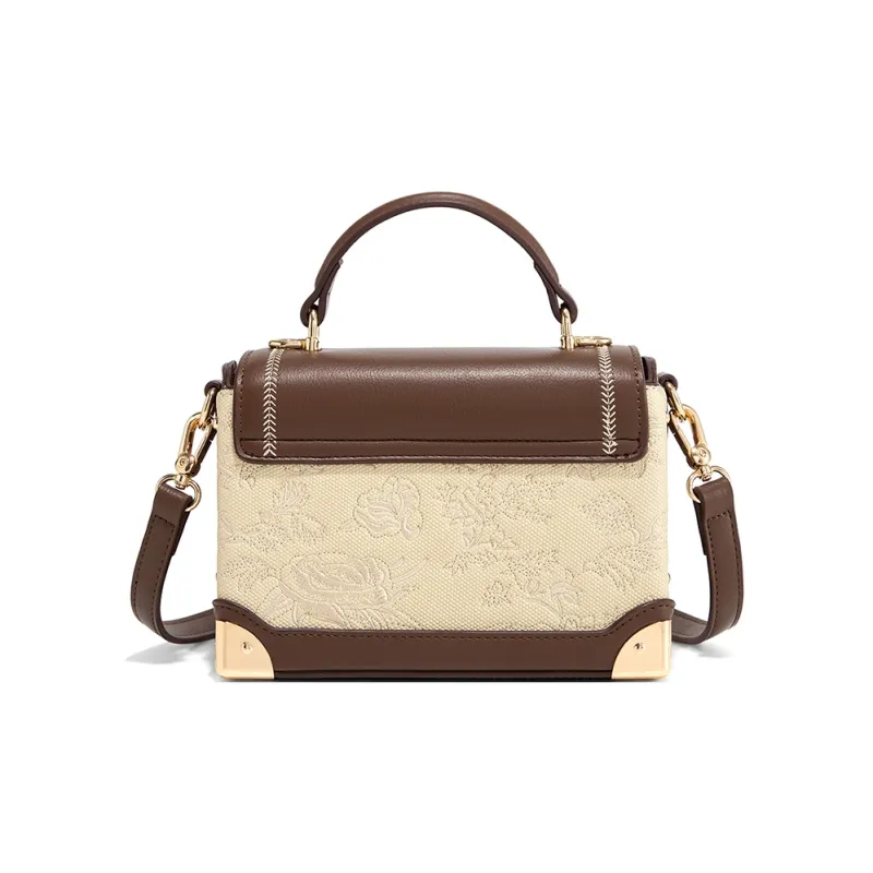 CLEVER& KETCH PU Handbags Shoulder Bags Women's Ecru/Coffee-5