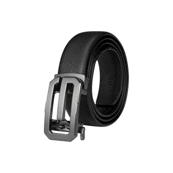 GOLF Cow Leather Leather Belts Men's Gunmetal/Gold 3.5cm