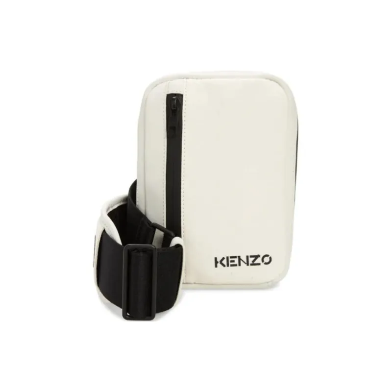 KENZO Nylon Cell Phone Pouch Shoulder Bag Crossbody Bag Men's White-1