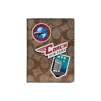 COACH Passport Case Passport Holders Khaki