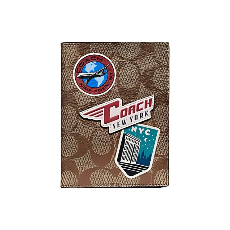 COACH Passport Case Passport Holders Khaki-0