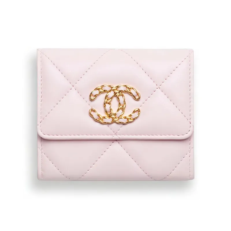 CHANEL 22c Early Spring Lambskin Coin Purse Women's Light Pink-0