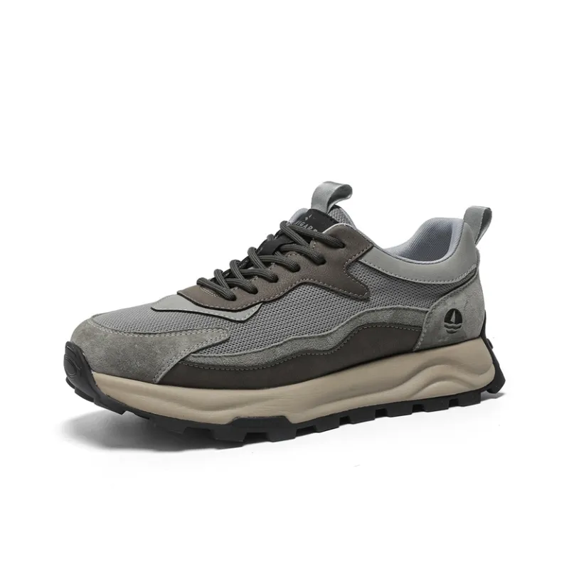 NAVIGARE Small Sailboats Height Increasing Low Top Casual Shoes Men's Gray-1