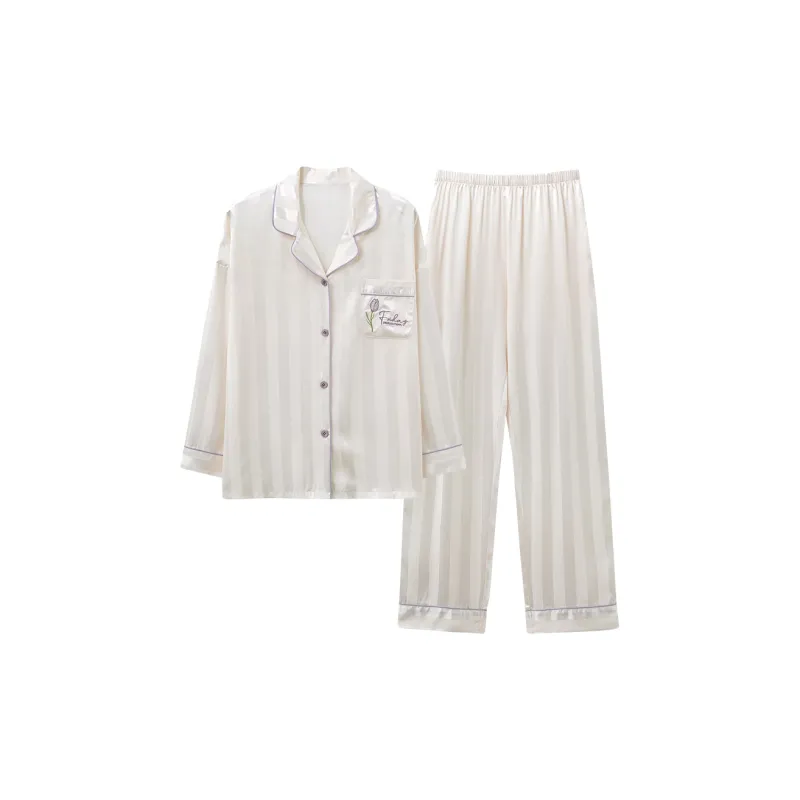 XIAFENYAN Pajama Set Women's Beige-0