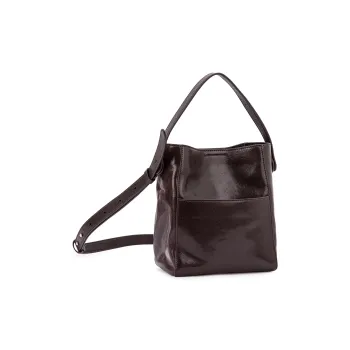 VENOF Cow Leather Bucket Bags Handbags Medium Size Women's Multicolor