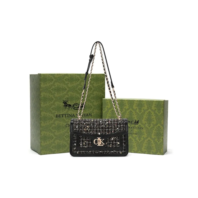 BETTINA VIVIAN Fabric With PU Crossbody Bag Women's Black-0