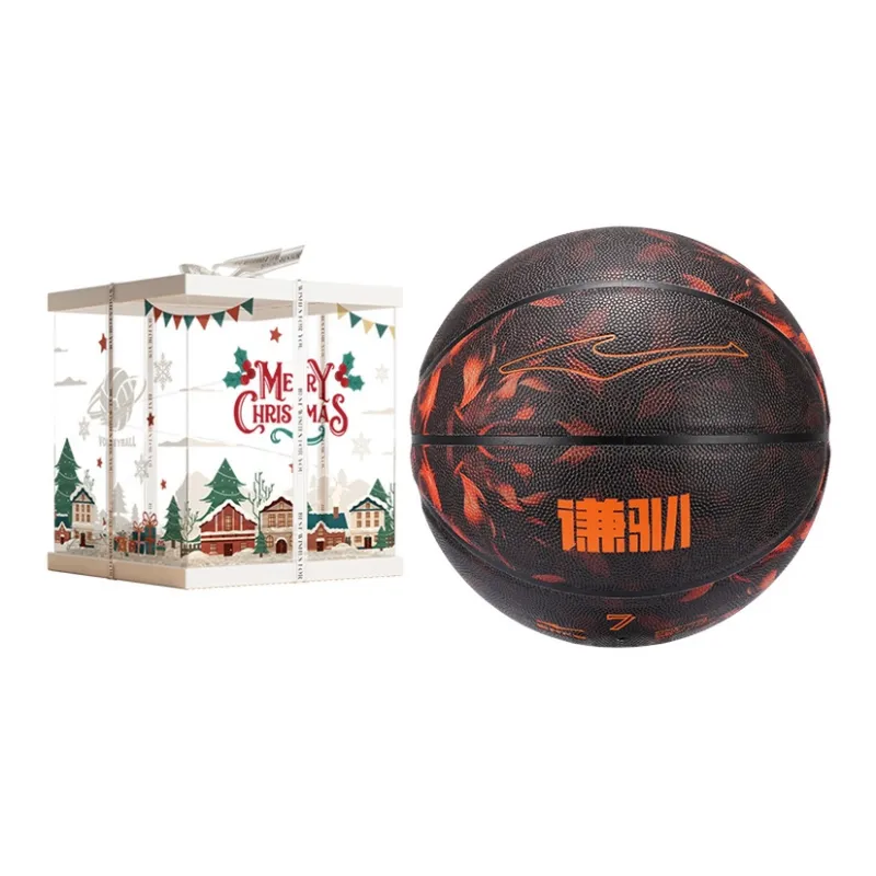 Erke Qian Xun Collection PU Basketball Black Orange Size 7 Ball Training Match Unisex-8