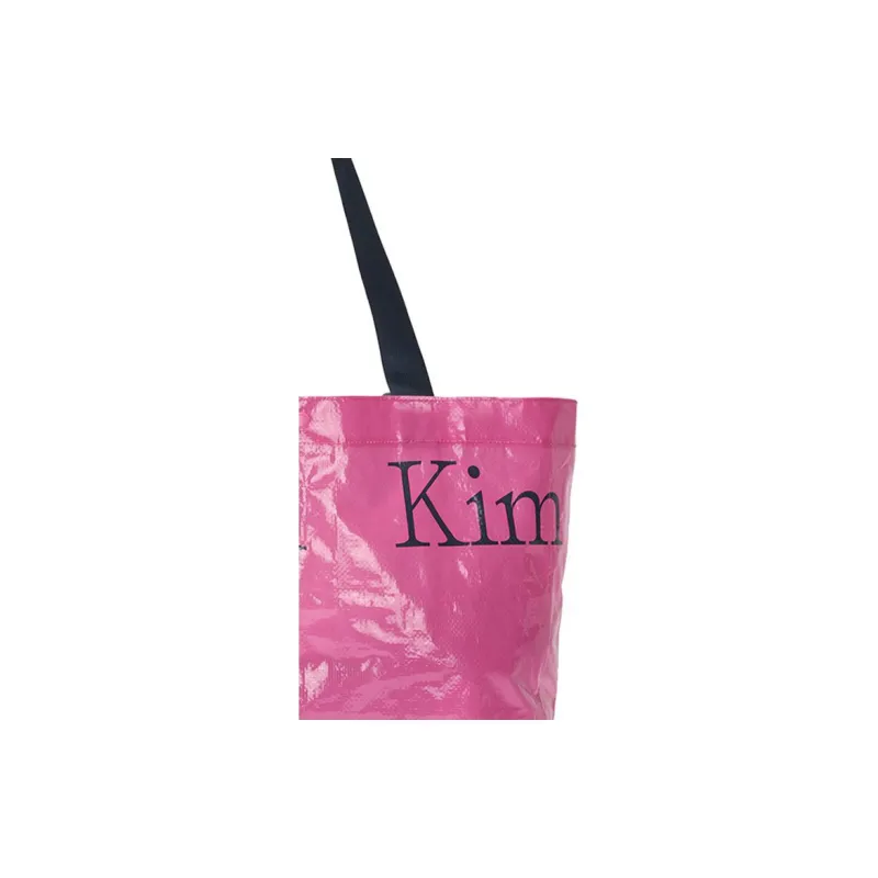MATIN KIM Waterproof Oilcloth Tote Bag Shopping Bag Handbag Unisex Pink-3