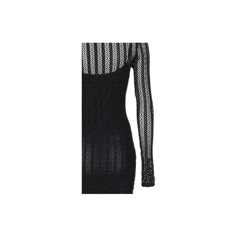 PINKO SS24 Long Sleeved Dress Women's Black-4
