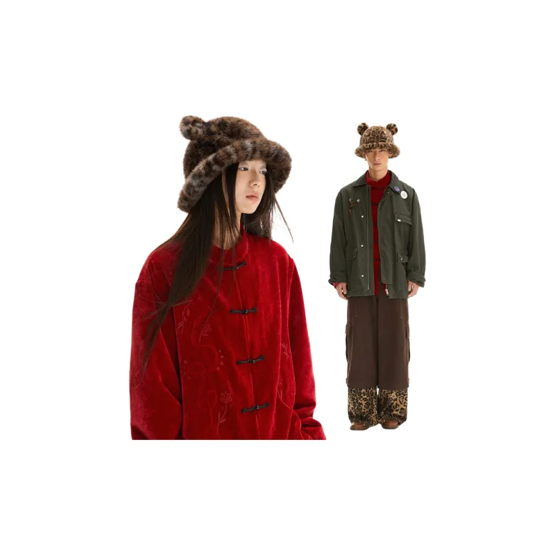 WULISHAONIAN Polyester Bucket Hats Unisex Tricolor Optional-2