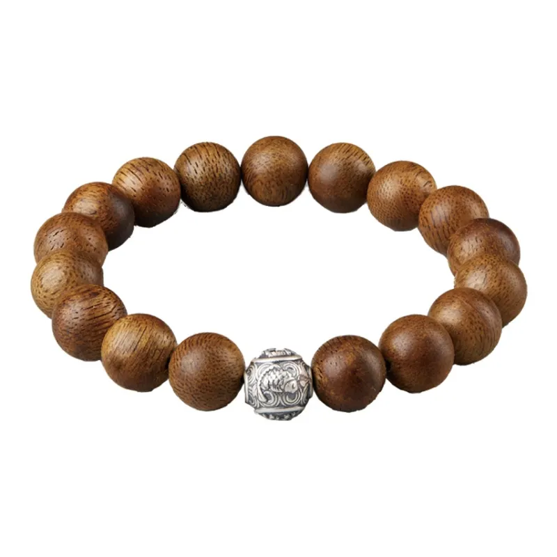 Moonstone Edge Agarwood Precious Wood Bracelets Unisex-0