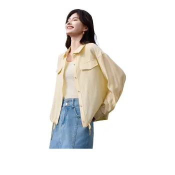 She Enjoys Cropped Coat Women's Light Khaki